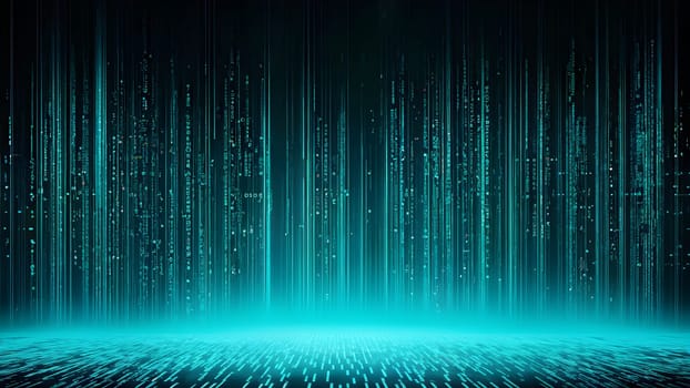 abstract animation of binary code cascading down like digital rain, representing data insights in monochromatic hues