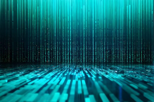 abstract animation of binary code cascading down like digital rain, representing data insights in monochromatic hues