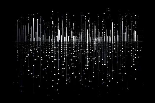 abstract animation of binary code cascading down like digital rain, representing data insights in monochromatic hues
