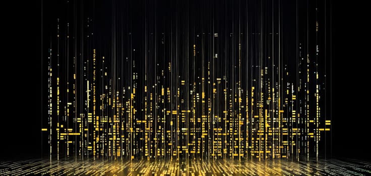 abstract animation of binary code cascading down like digital rain, representing data insights in monochromatic hues