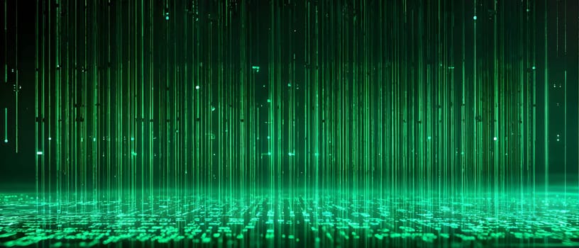 abstract animation of binary code cascading down like digital rain, representing data insights in monochromatic hues