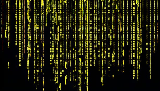 abstract animation of binary code cascading down like digital rain, representing data insights in monochromatic hues