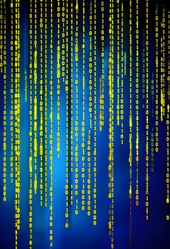 abstract animation of binary code cascading down like digital rain, representing data insights in monochromatic hues
