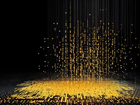 abstract animation of binary code cascading down like digital rain, representing data insights in monochromatic hues