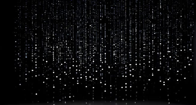 abstract animation of binary code cascading down like digital rain, representing data insights in monochromatic hues