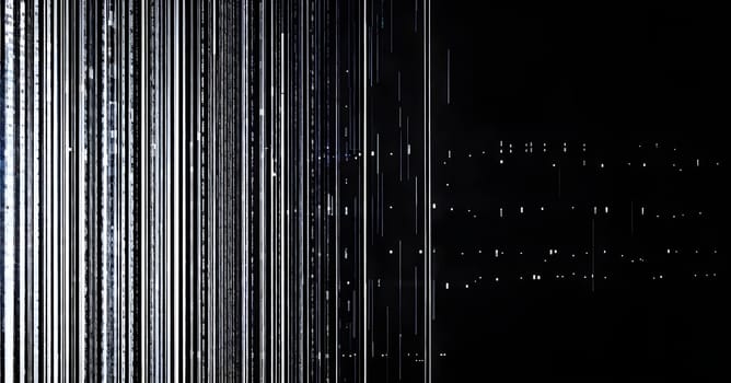 abstract animation of binary code cascading down like digital rain, representing data insights in monochromatic hues