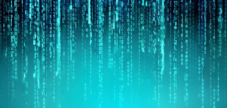 abstract animation of binary code cascading down like digital rain, representing data insights in monochromatic hues