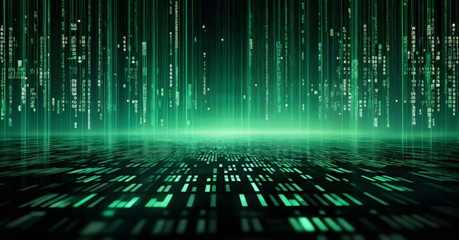 abstract animation of binary code cascading down like digital rain, representing data insights in monochromatic hues