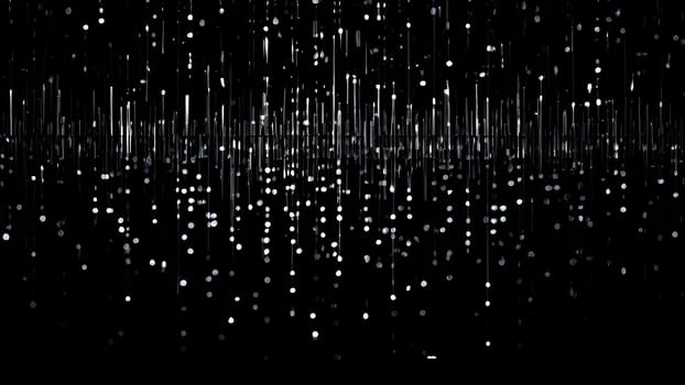 abstract animation of binary code cascading down like digital rain, representing data insights in monochromatic hues