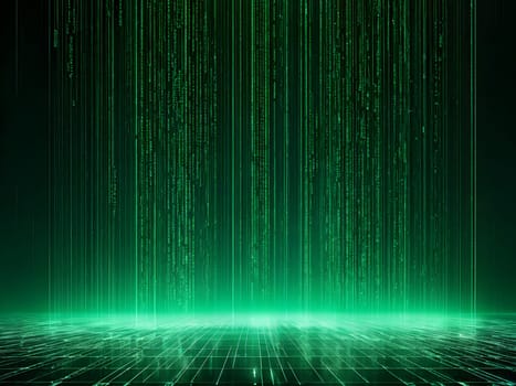 abstract animation of binary code cascading down like digital rain, representing data insights in monochromatic hues