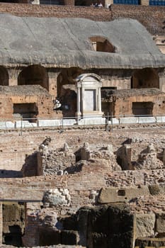 Rome, Italy - October 8, 2020: Colosseum, 1st century antique, oval amphitheatre in the centre of the city, one of New7Wonders of the World