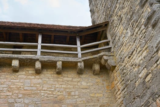 City wall around the town of Rothenburg ob der Tauber in Germany, accessible on a circular route