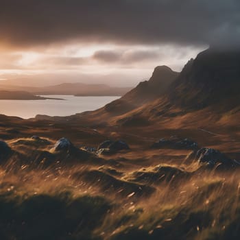 Misty Dawn Over Skye's Majestic Peaks