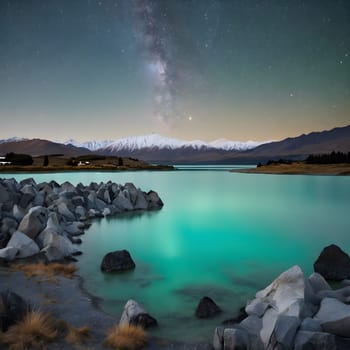 Celestial Reflections: The Glow of Lake Tekapo Under a Starry Sky