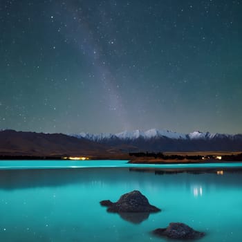 Starlit Serenity: Lake Tekapo’s Turquoise Waters at Night