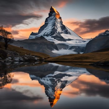 Golden Hour Majesty: The Iconic Matterhorn in Switzerland
