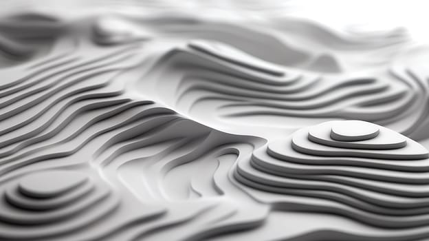 An abstract white landscape with soft contours forms a serene and minimalist visual piece.