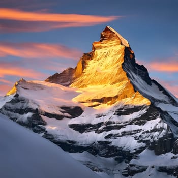 Captivating Peaks: Matterhorn Bathed in Golden Light