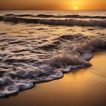 Golden Waves: The Beauty of a Sunset at the Shore