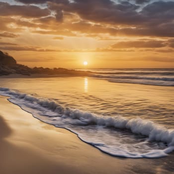 Evening Reflections: A Serene Sunset Over the Ocean