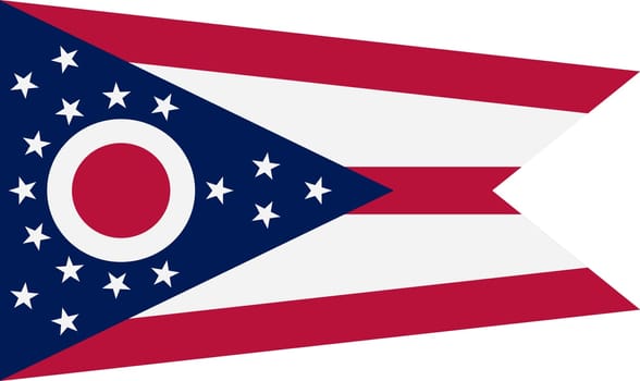 An Ohio State Flag with clipping path to remove background