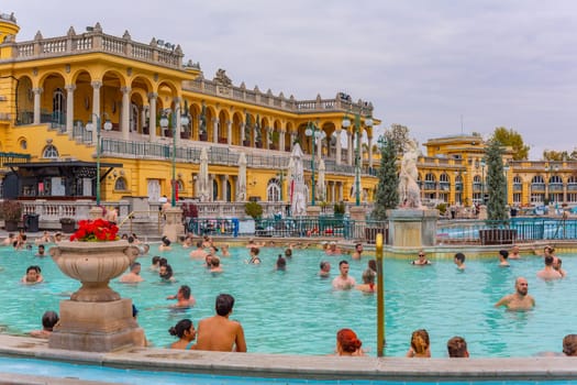 Budapest, Hungary: October 26, 2024: Szechenyi Baths in Budapest, Hungary.