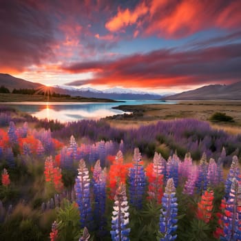 Serene Sunrise: Lake Tekapo and the Vibrant Lupine Bloom