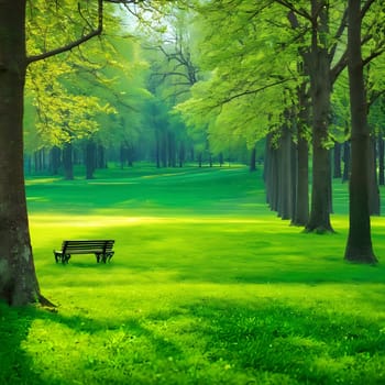 Spring Awakening: A Lush Park Landscape