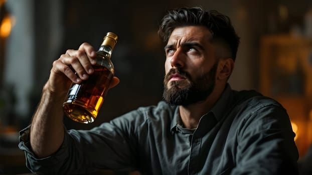 Portrait of the funny drunk man