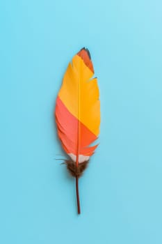 Nation indigenous peoples day concept, Colorful feather on minimslist color background, AI generated