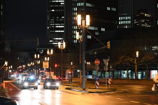 Strasse in Frankfurt, nachts