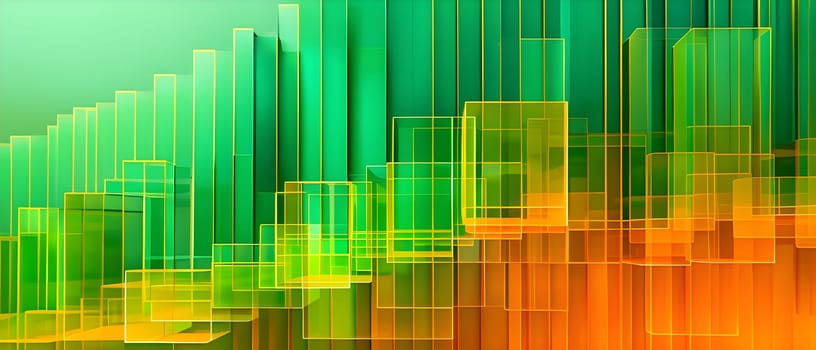layers of translucent squares moving in a synchronized flow, resembling dynamic data visualization, AI generated