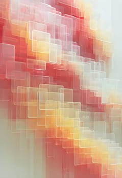 layers of translucent squares moving in a synchronized flow, resembling dynamic data visualization, AI generated