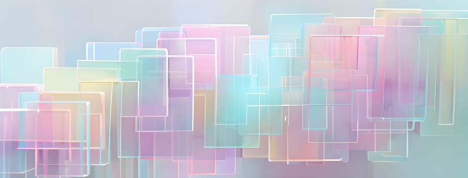 layers of translucent squares moving in a synchronized flow, resembling dynamic data visualization, AI generated