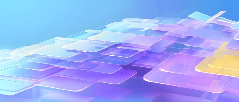 layers of translucent squares moving in a synchronized flow, resembling dynamic data visualization, AI generated