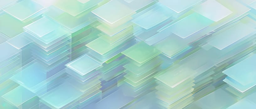 layers of translucent squares moving in a synchronized flow, resembling dynamic data visualization, AI generated