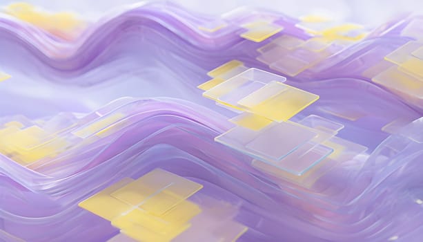 layers of translucent squares moving in a synchronized flow, resembling dynamic data visualization, AI generated