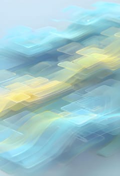 layers of translucent squares moving in a synchronized flow, resembling dynamic data visualization, AI generated