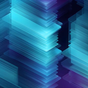 layers of translucent squares moving in a synchronized flow, resembling dynamic data visualization, AI generated