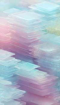 layers of translucent squares moving in a synchronized flow, resembling dynamic data visualization, AI generated
