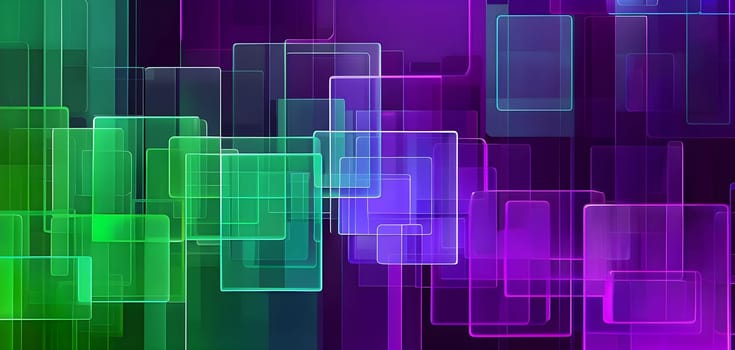 layers of translucent squares moving in a synchronized flow, resembling dynamic data visualization, AI generated