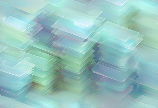 layers of translucent squares moving in a synchronized flow, resembling dynamic data visualization, AI generated