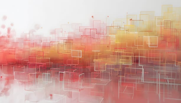 layers of translucent squares moving in a synchronized flow, resembling dynamic data visualization, AI generated
