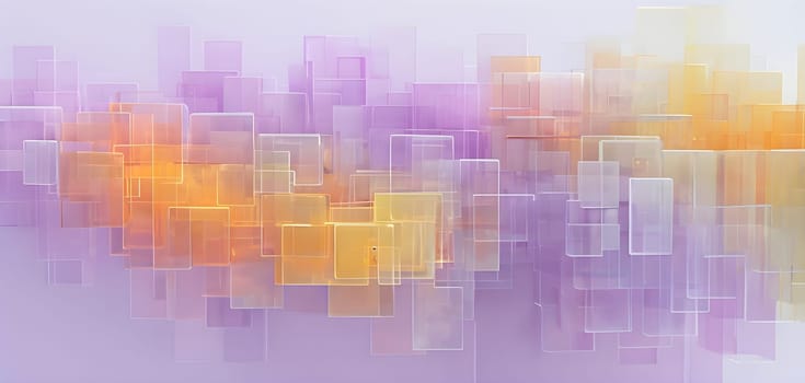 layers of translucent squares moving in a synchronized flow, resembling dynamic data visualization, AI generated