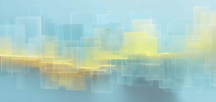 layers of translucent squares moving in a synchronized flow, resembling dynamic data visualization, AI generated