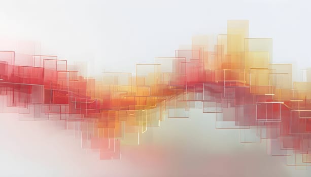 layers of translucent squares moving in a synchronized flow, resembling dynamic data visualization, AI generated