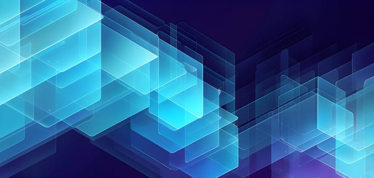 layers of translucent squares moving in a synchronized flow, resembling dynamic data visualization, AI generated