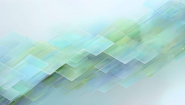 layers of translucent squares moving in a synchronized flow, resembling dynamic data visualization, AI generated