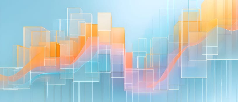 layers of translucent squares moving in a synchronized flow, resembling dynamic data visualization, AI generated