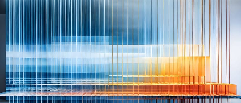 layers of translucent squares moving in a synchronized flow, resembling dynamic data visualization, AI generated